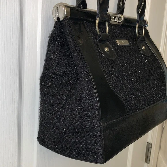 Black Tweed and Black Patent Bag - Picture 6 of 17